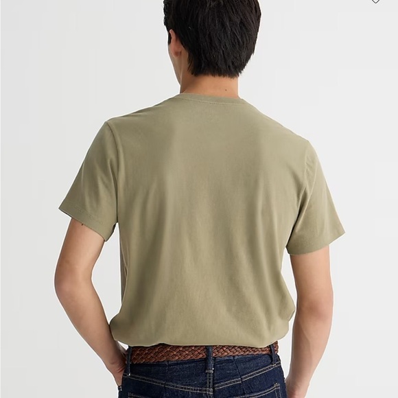 J crew Short-sleeve sueded cotton henley dusty fatigue - Picture 2 of 5